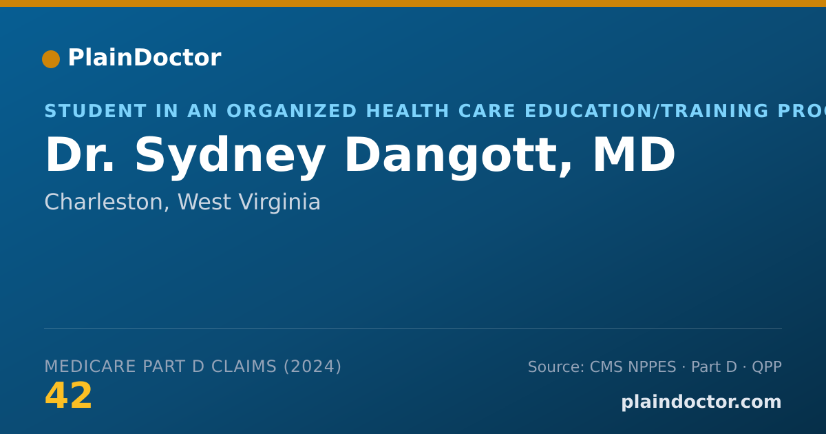 Shareable card for Sydney Dangott, MD - Student in an Organized Health Care Education/Training Program, Charleston, WV
