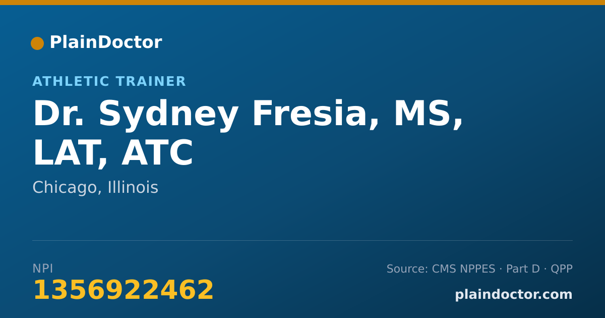 Shareable card for Sydney Fresia, MS, LAT, ATC - Athletic Trainer, Chicago, IL
