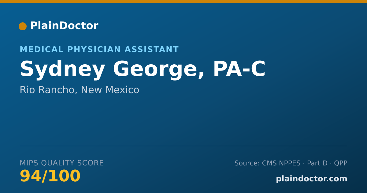 Shareable card for Sydney George, PA-C - Medical Physician Assistant, Rio Rancho, NM