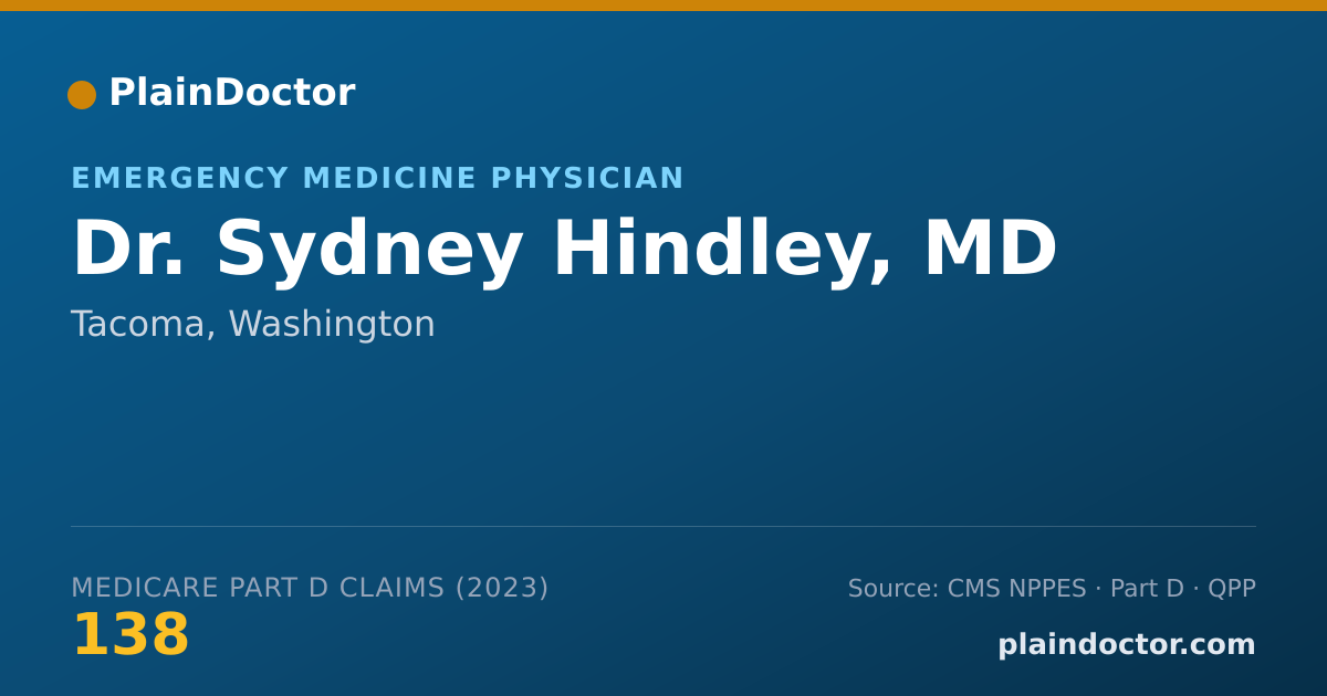 Shareable card for Sydney Hindley, MD - Emergency Medicine Physician, Tacoma, WA