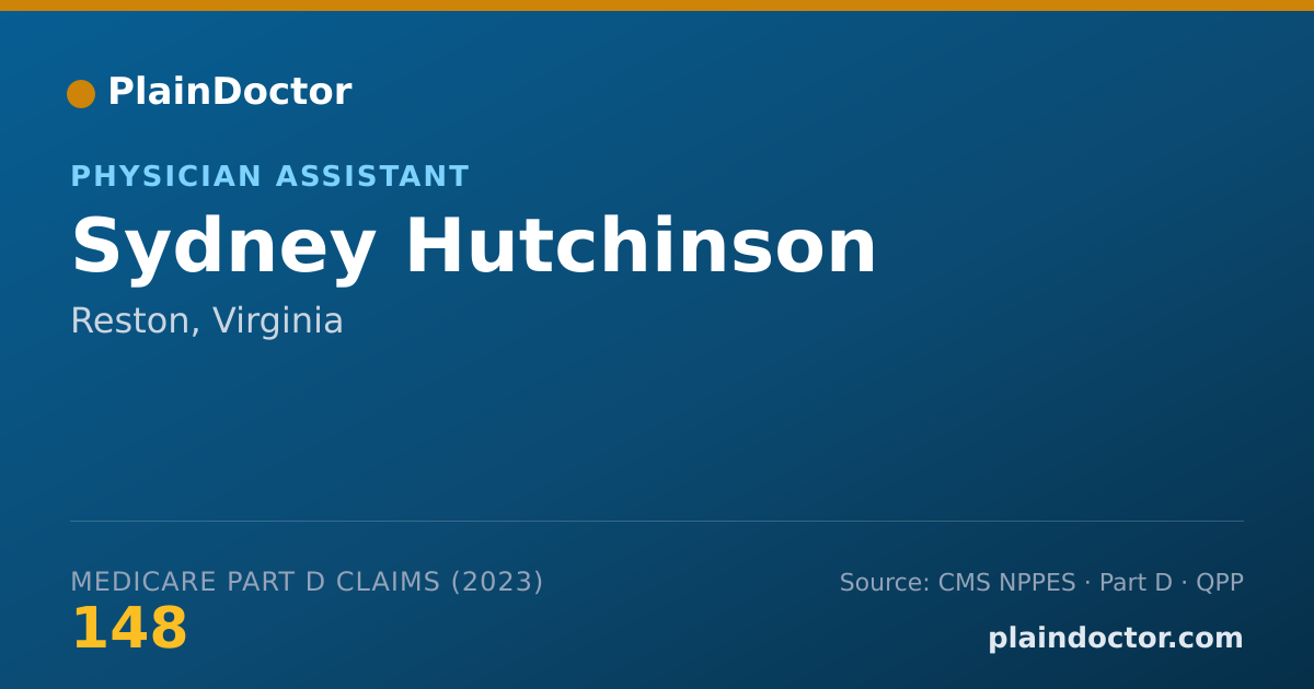 Shareable card for Sydney Hutchinson - Physician Assistant, Reston, VA