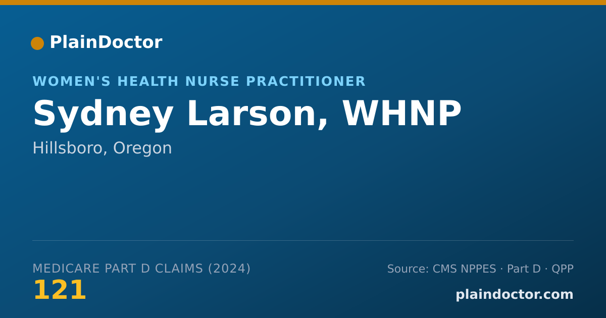 Shareable card for Sydney Larson, WHNP - Women's Health Nurse Practitioner, Hillsboro, OR