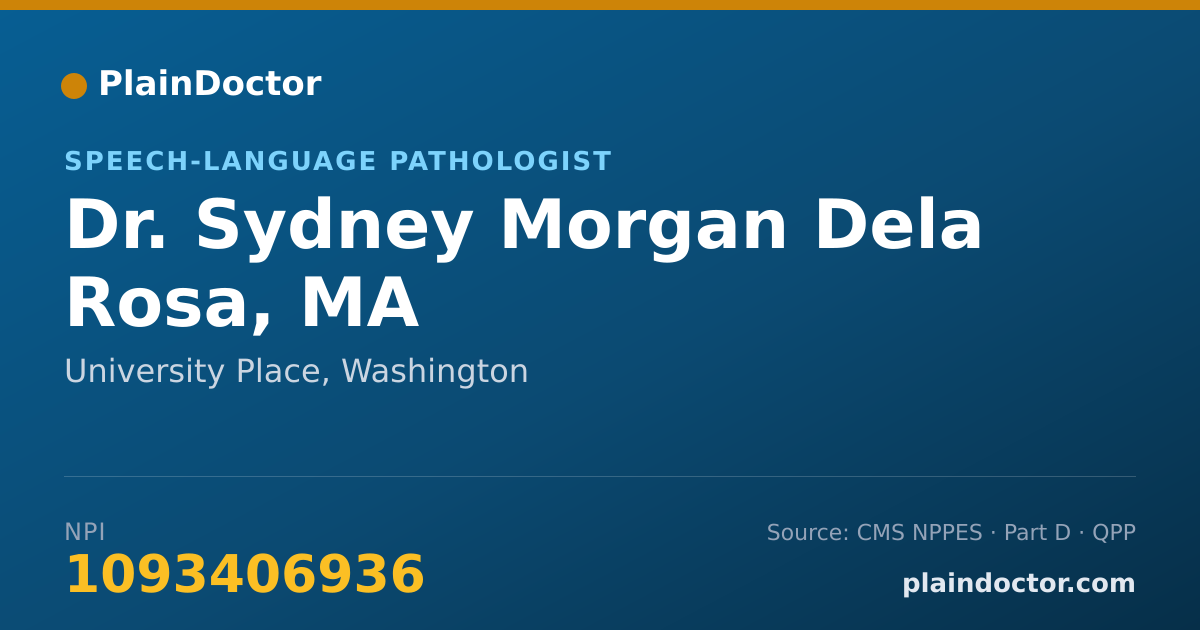 Shareable card for Sydney Morgan Dela Rosa, MA - Speech-Language Pathologist, University Place, WA