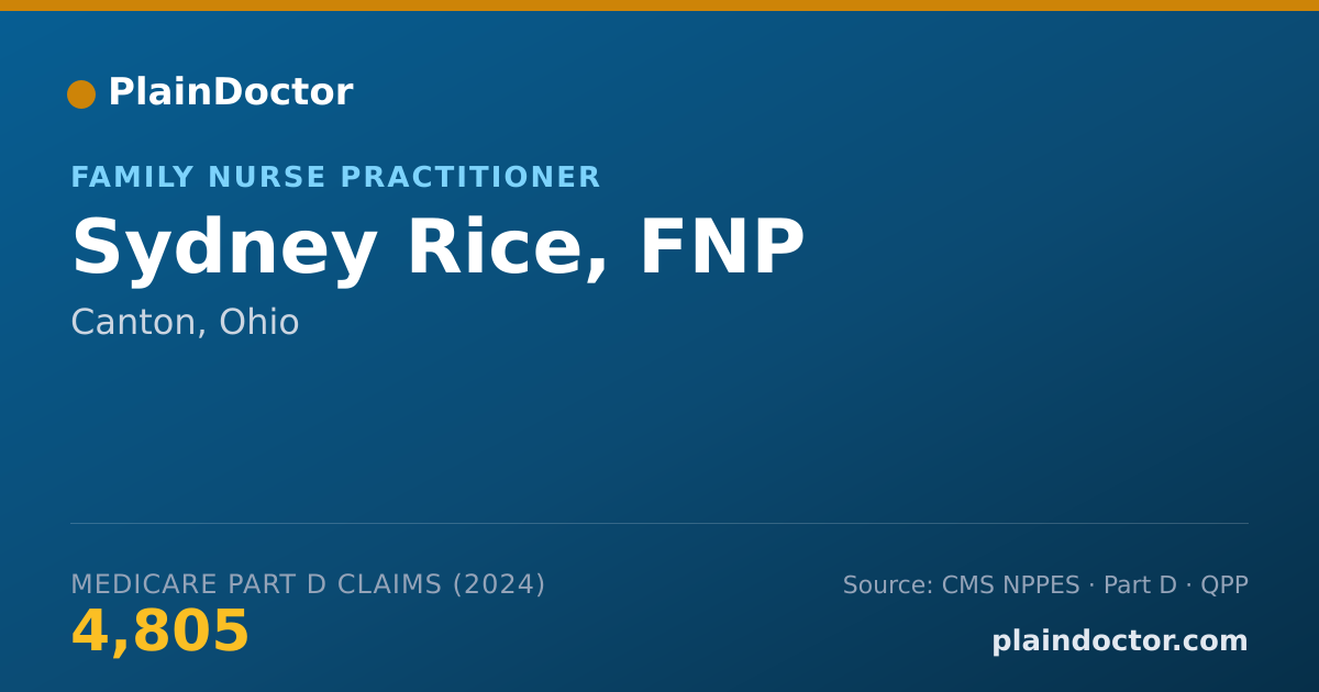 Shareable card for Sydney Rice, FNP - Family Nurse Practitioner, Canton, OH
