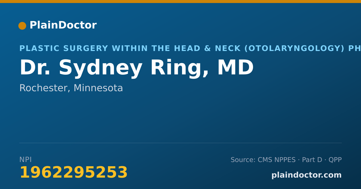 Shareable card for Sydney Ring, MD - Plastic Surgery within the Head & Neck (Otolaryngology) Physician, Rochester, MN