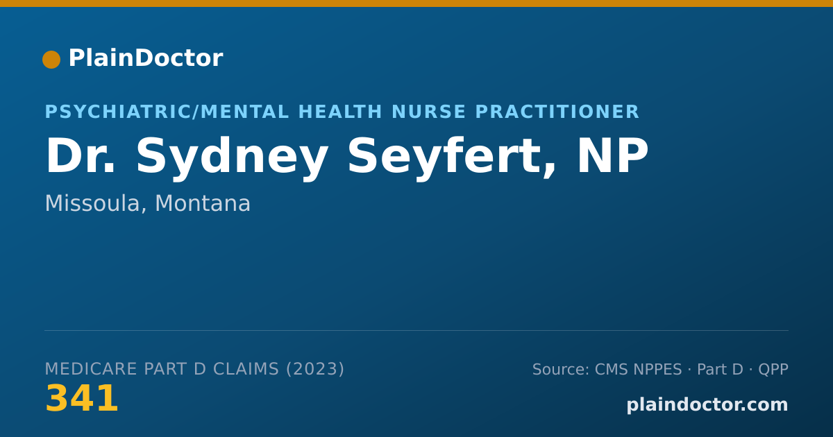 Shareable card for Sydney Seyfert, NP - Psychiatric/Mental Health Nurse Practitioner, Missoula, MT
