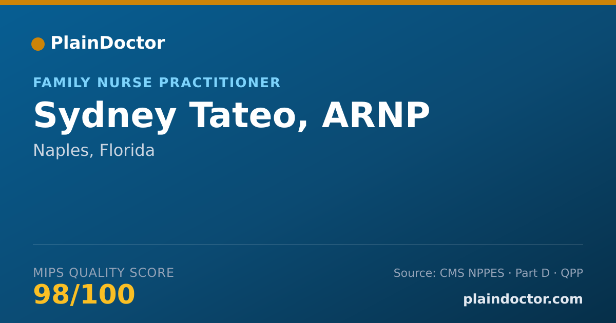 Shareable card for Sydney Tateo, ARNP - Family Nurse Practitioner, Naples, FL