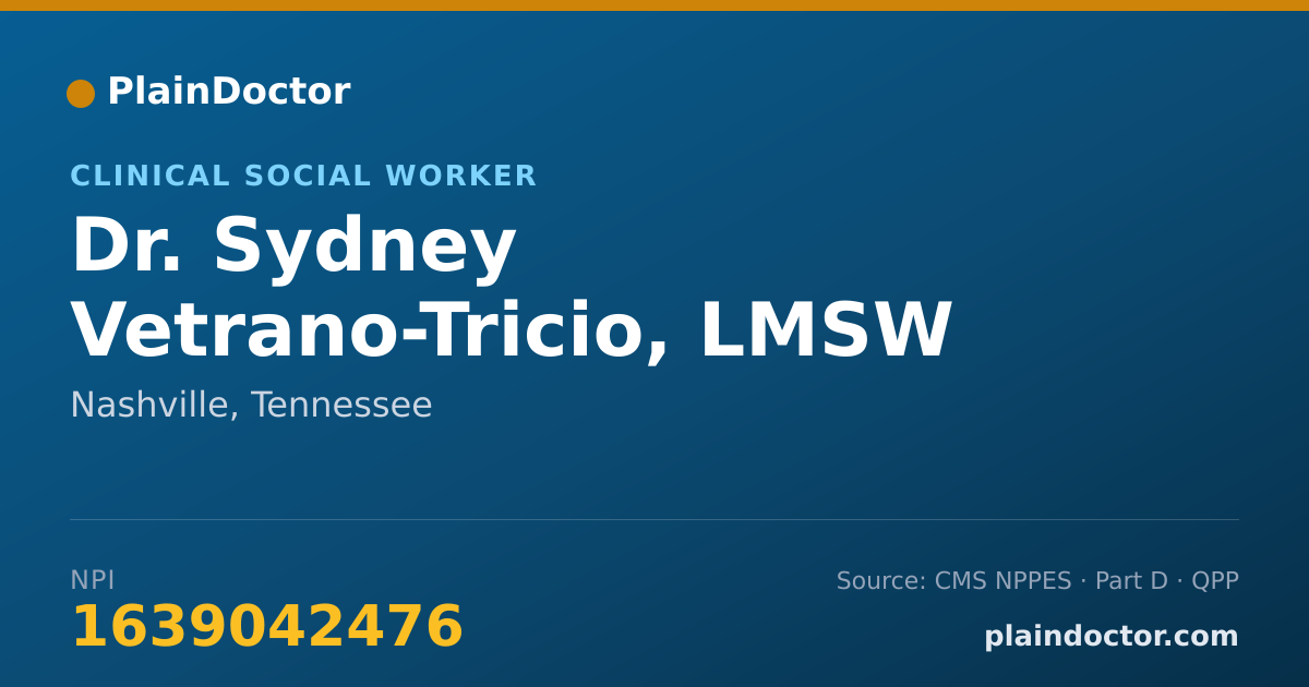 Shareable card for Sydney Vetrano-Tricio, LMSW - Clinical Social Worker, Nashville, TN