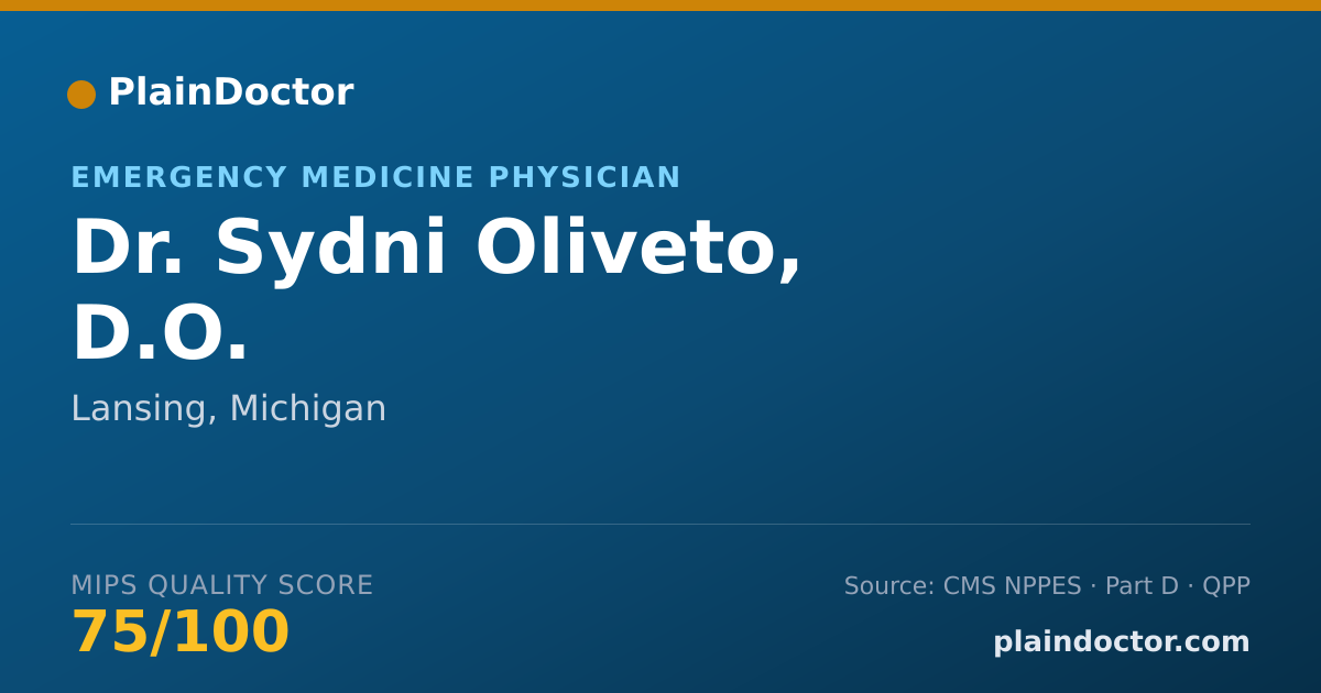 Shareable card for Sydni Oliveto, D.O. - Emergency Medicine Physician, Lansing, MI