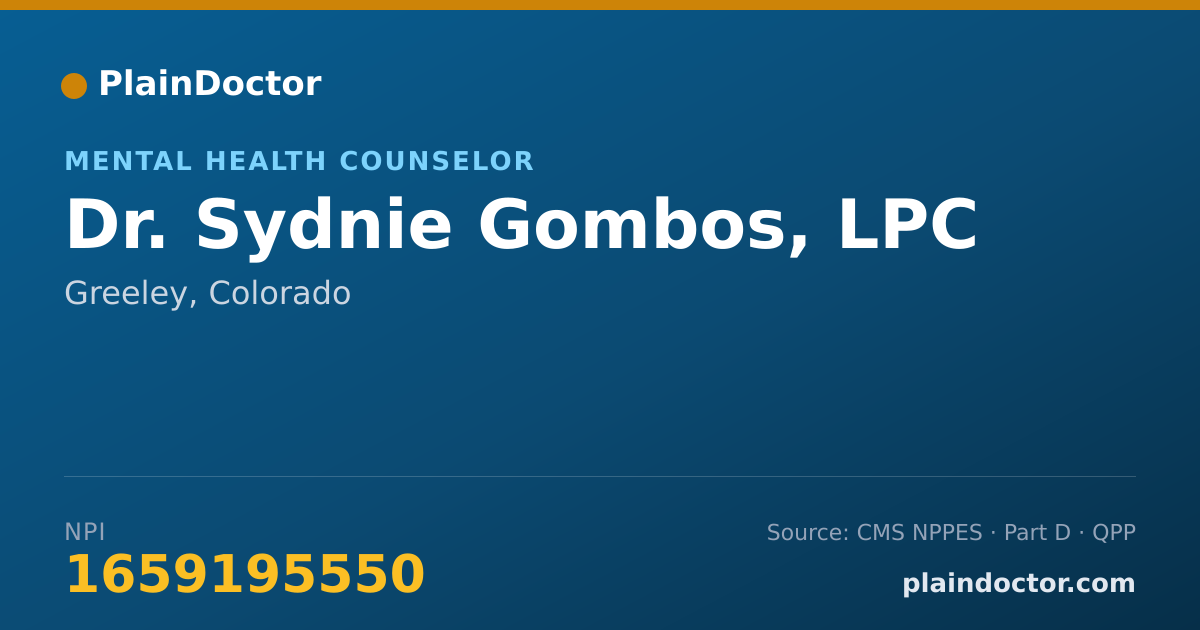 Shareable card for Sydnie Gombos, LPC - Mental Health Counselor, Greeley, CO