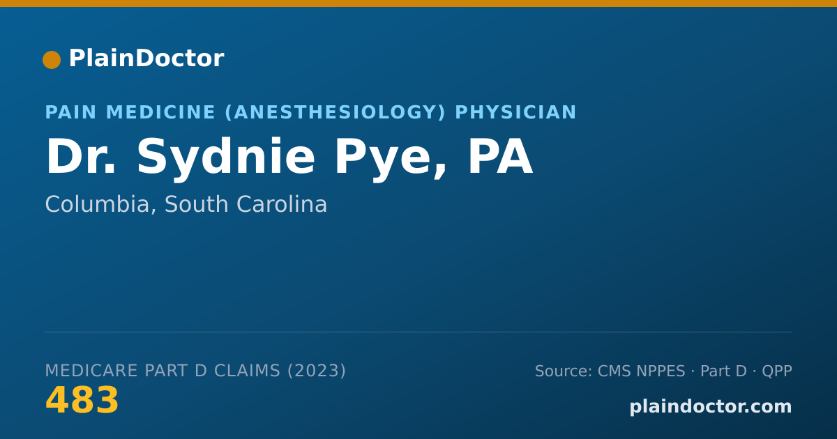 Shareable card for Sydnie Pye, PA - Pain Medicine (Anesthesiology) Physician, Columbia, SC