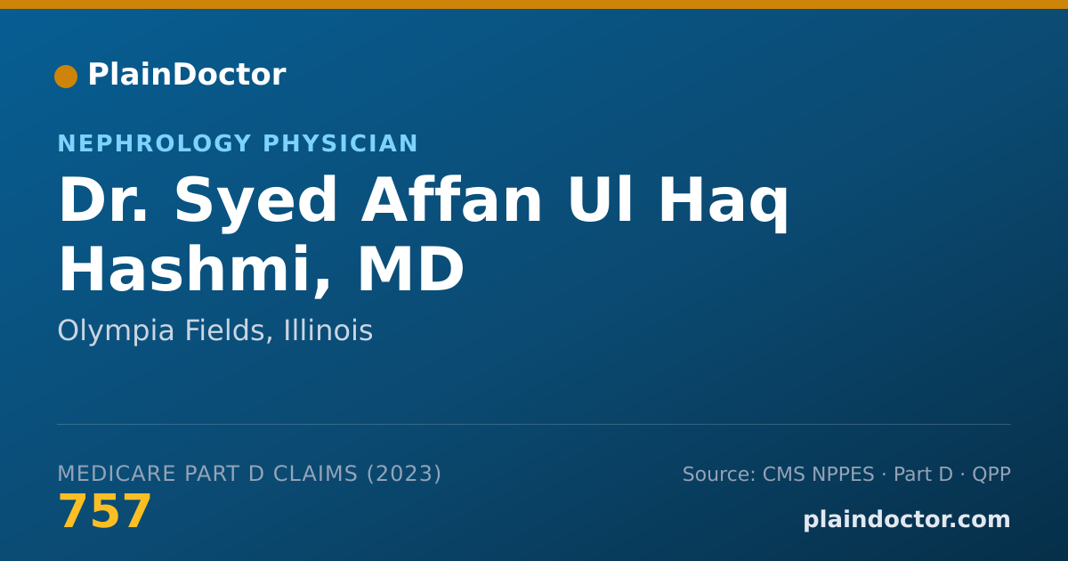 Shareable card for Syed Affan Ul Haq Hashmi, MD - Nephrology Physician, Olympia Fields, IL