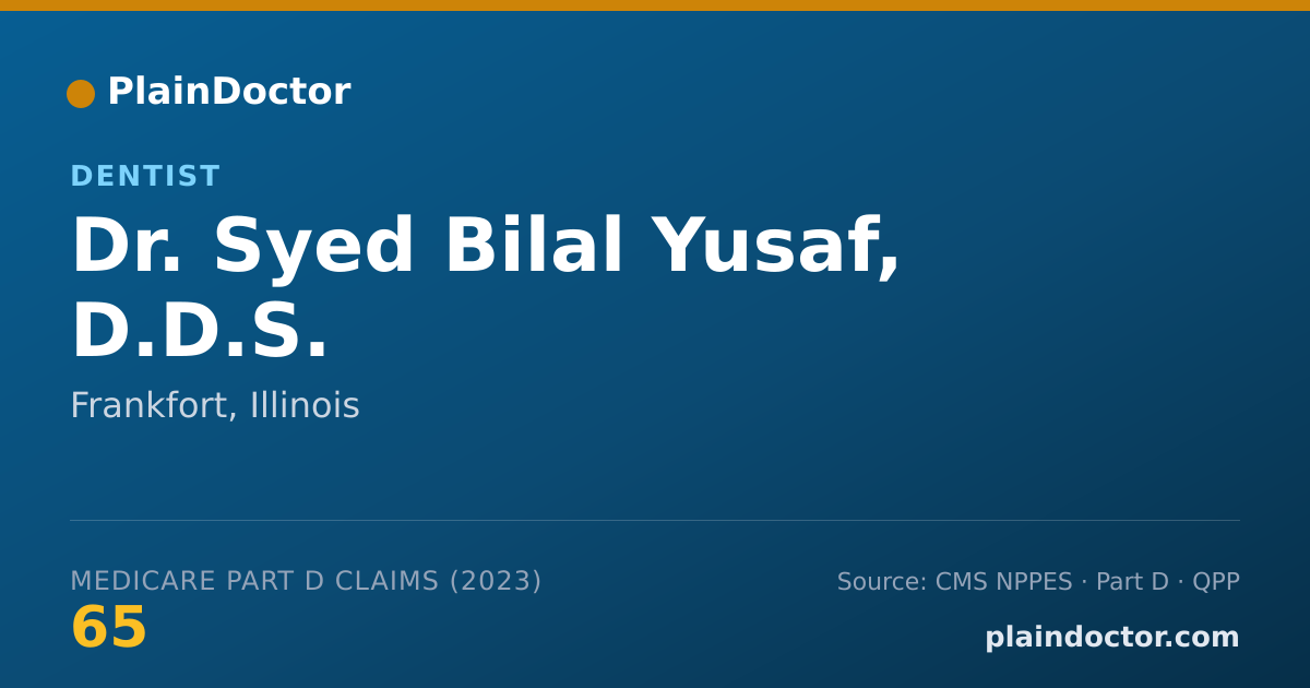 Shareable card for Syed Bilal Yusaf, D.D.S. - Dentist, Frankfort, IL