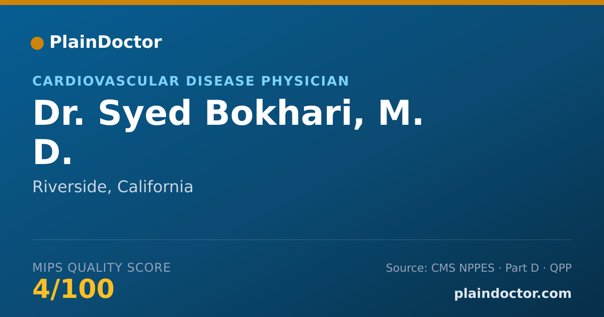 Shareable card for Syed Bokhari, M. D. - Cardiovascular Disease Physician, Riverside, CA