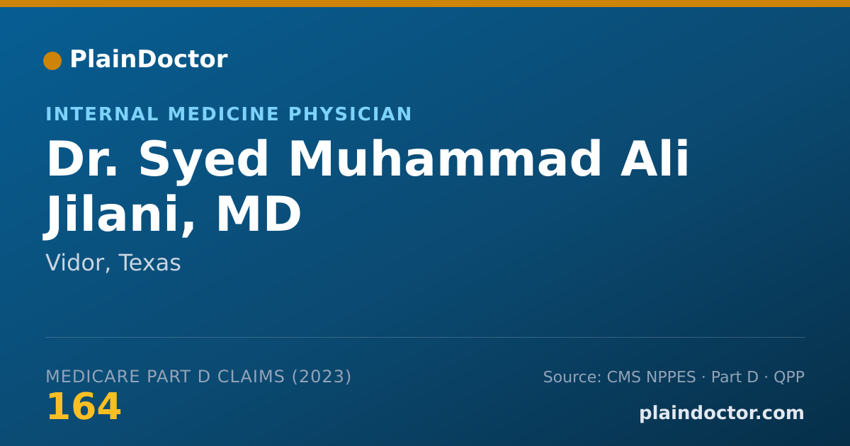 Shareable card for Syed Muhammad Ali Jilani, MD - Internal Medicine Physician, Vidor, TX