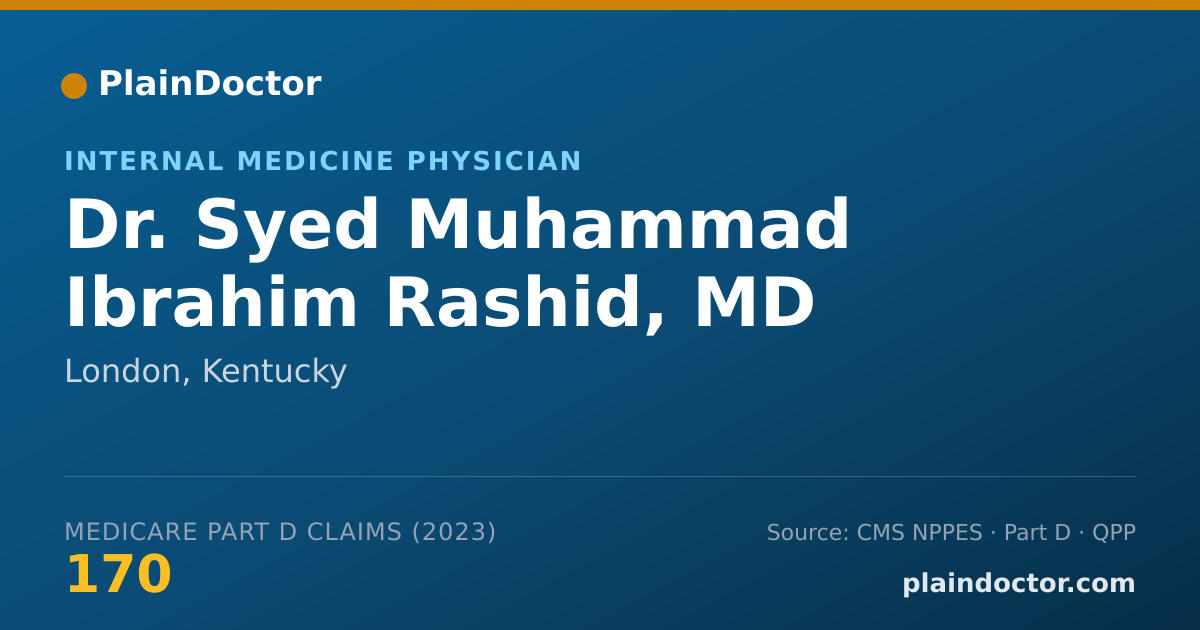 Shareable card for Syed Muhammad Ibrahim Rashid, MD - Internal Medicine Physician, London, KY