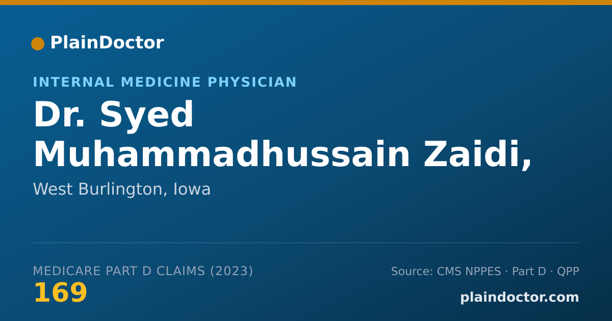 Shareable card for Syed Muhammadhussain Zaidi, MD - Internal Medicine Physician, West Burlington, IA
