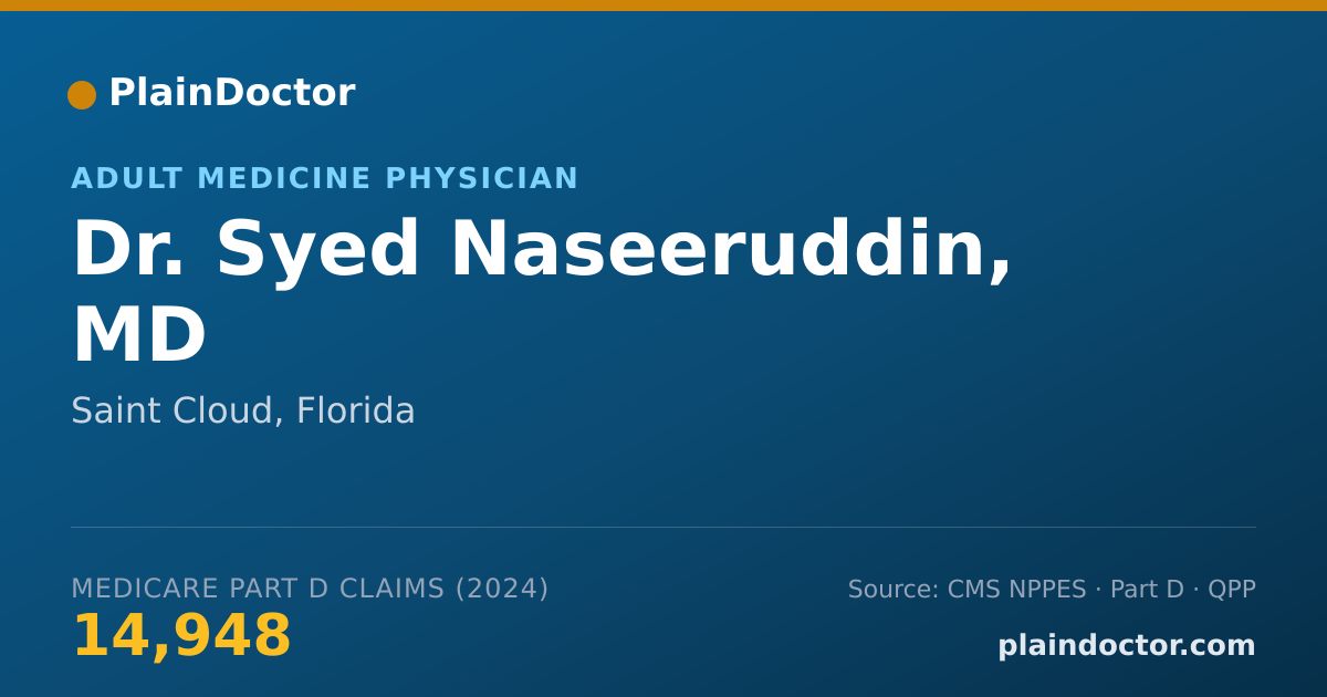 Shareable card for Syed Naseeruddin, MD - Adult Medicine Physician, Saint Cloud, FL