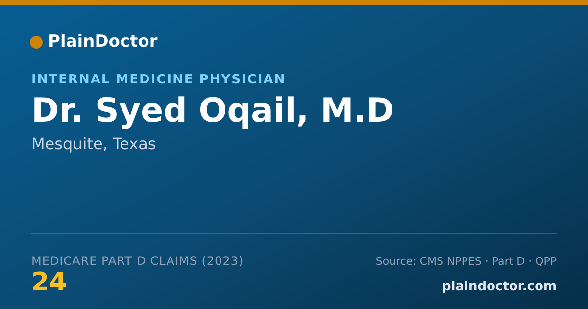 Shareable card for Syed Oqail, M.D - Internal Medicine Physician, Mesquite, TX