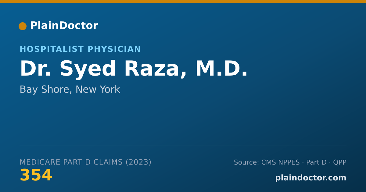 Shareable card for Syed Raza, M.D. - Hospitalist Physician, Bay Shore, NY