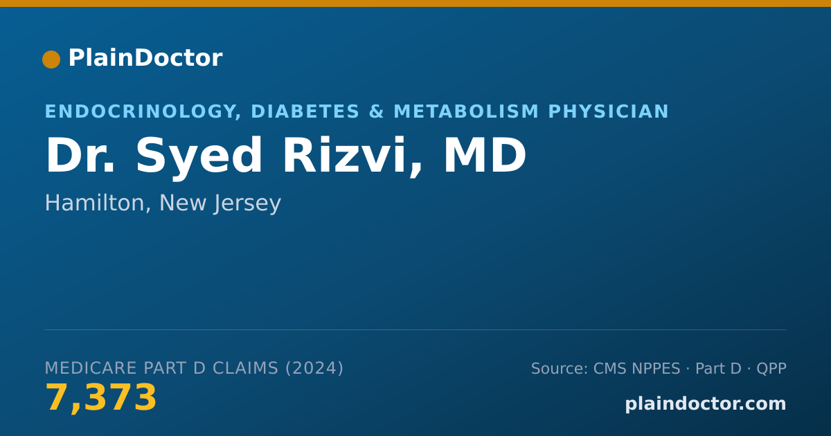 Shareable card for Syed Rizvi, MD - Endocrinology, Diabetes & Metabolism Physician, Hamilton, NJ