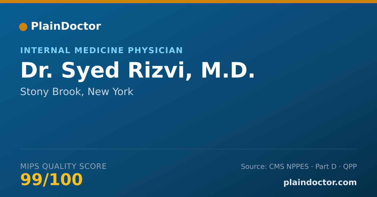 Shareable card for Syed Rizvi, M.D. - Internal Medicine Physician, Stony Brook, NY