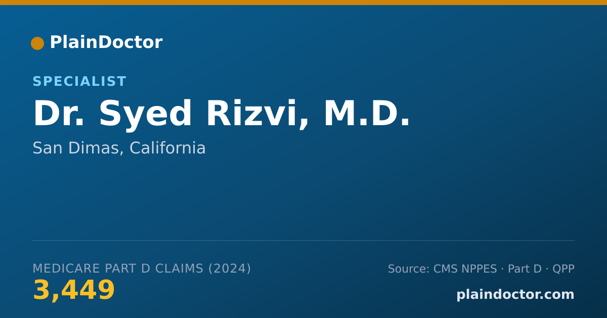 Shareable card for Syed Rizvi, M.D. - Specialist, San Dimas, CA