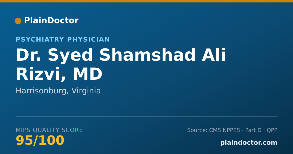 Shareable card for Syed Shamshad Ali Rizvi, MD - Psychiatry Physician, Harrisonburg, VA