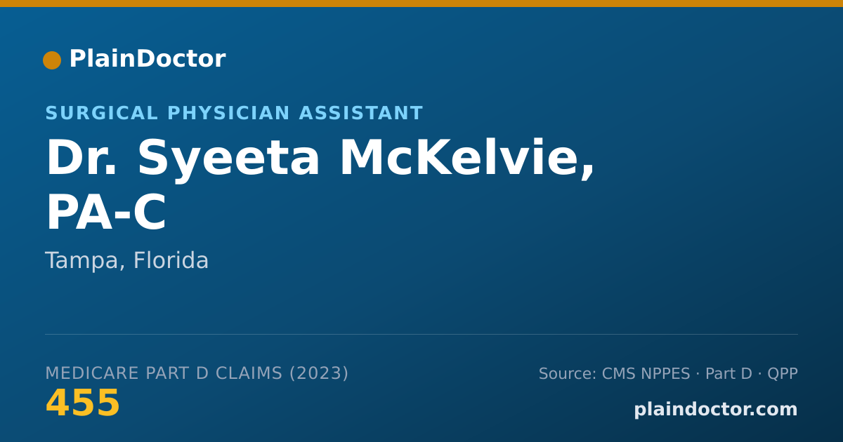 Shareable card for Syeeta McKelvie, PA-C - Surgical Physician Assistant, Tampa, FL