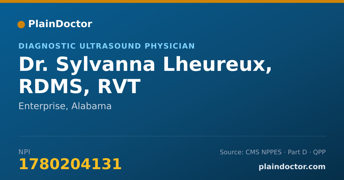 Shareable card for Sylvanna Lheureux, RDMS, RVT - Diagnostic Ultrasound Physician, Enterprise, AL