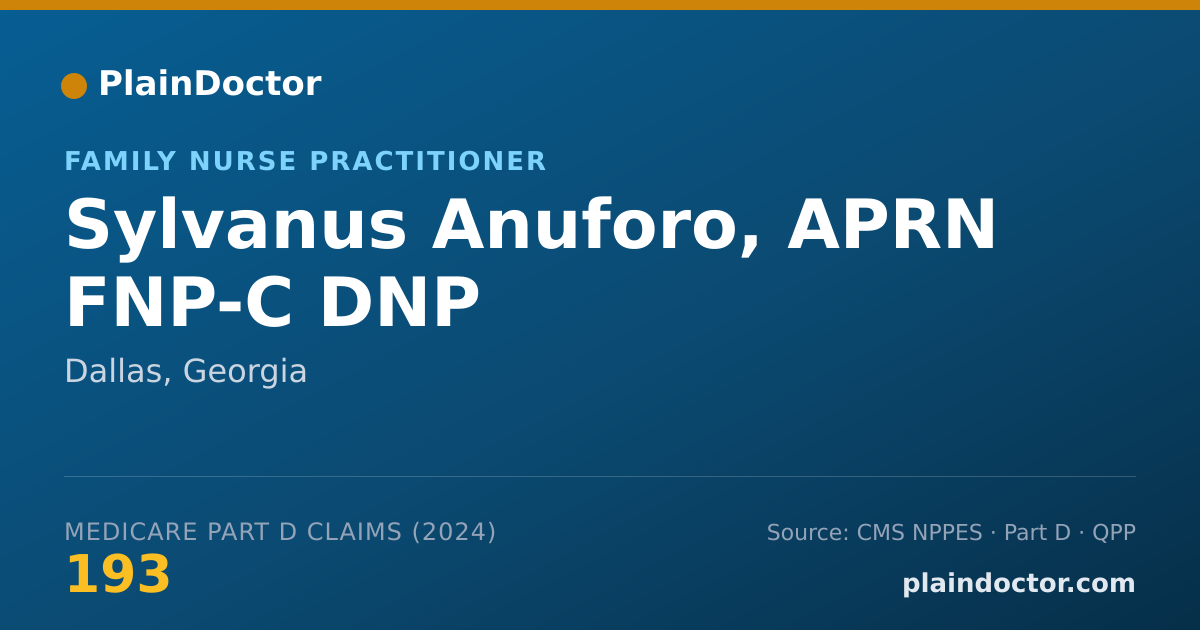 Shareable card for Sylvanus Anuforo, APRN FNP-C DNP - Home Health Registered Nurse, Dallas, GA