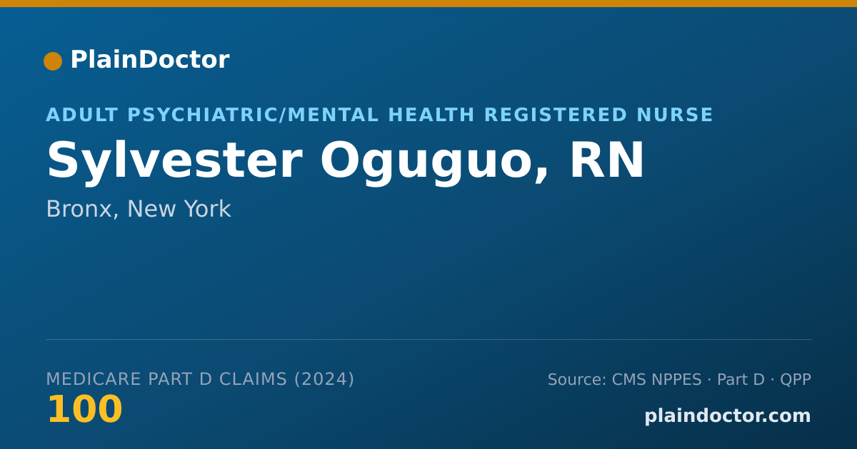 Shareable card for Sylvester Oguguo, RN - Adult Psychiatric/Mental Health Registered Nurse, Bronx, NY