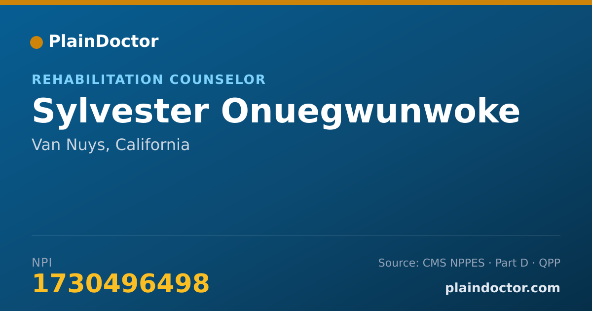 Shareable card for Sylvester Onuegwunwoke - Rehabilitation Counselor, Van Nuys, CA