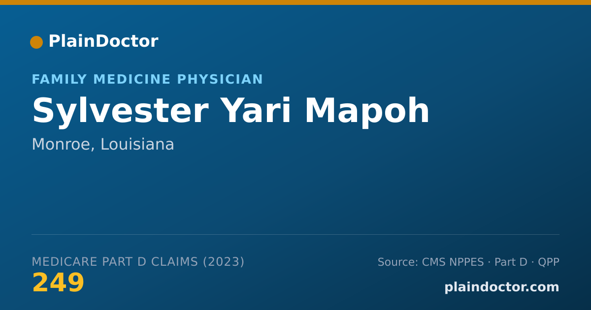 Shareable card for Sylvester Yari Mapoh - Family Medicine Physician, Monroe, LA