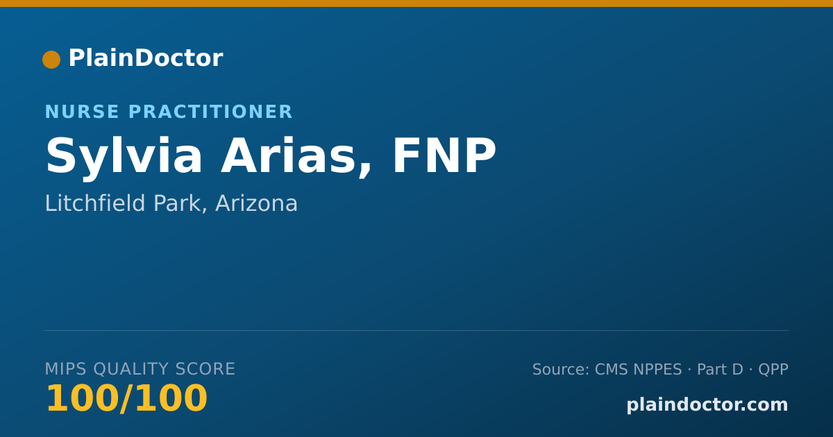 Shareable card for Sylvia Arias, FNP - Nurse Practitioner, Litchfield Park, AZ