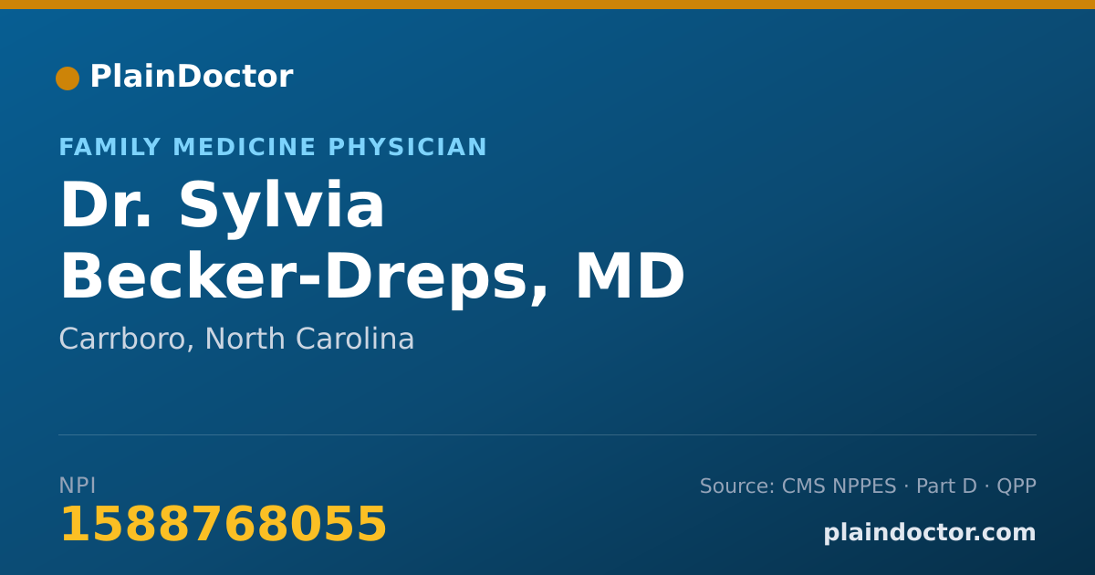 Shareable card for Sylvia Becker-Dreps, MD - Family Medicine Physician, Carrboro, NC