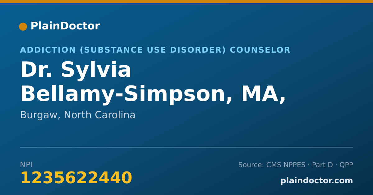 Shareable card for Sylvia Bellamy-Simpson, MA, LCAS-A - Addiction (Substance Use Disorder) Counselor, Burgaw, NC