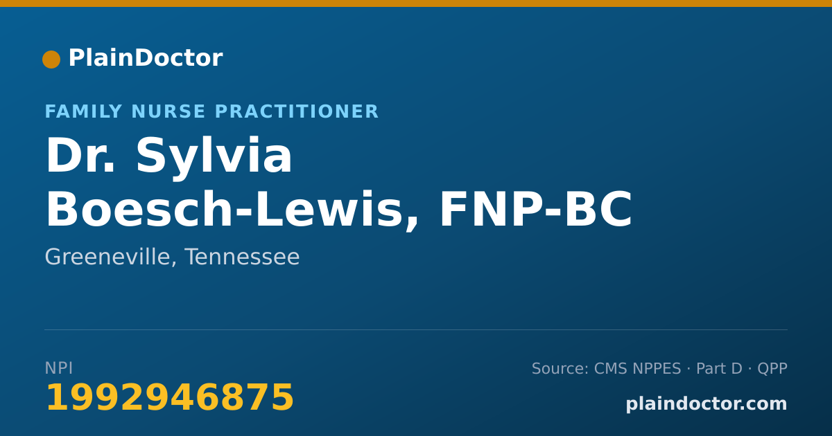 Shareable card for Sylvia Boesch-Lewis, FNP-BC - Family Nurse Practitioner, Greeneville, TN