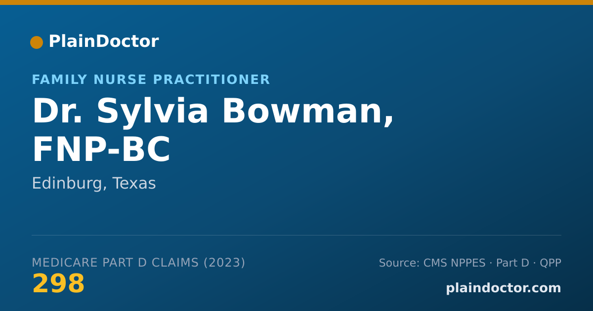Shareable card for Sylvia Bowman, FNP-BC - Family Nurse Practitioner, Edinburg, TX