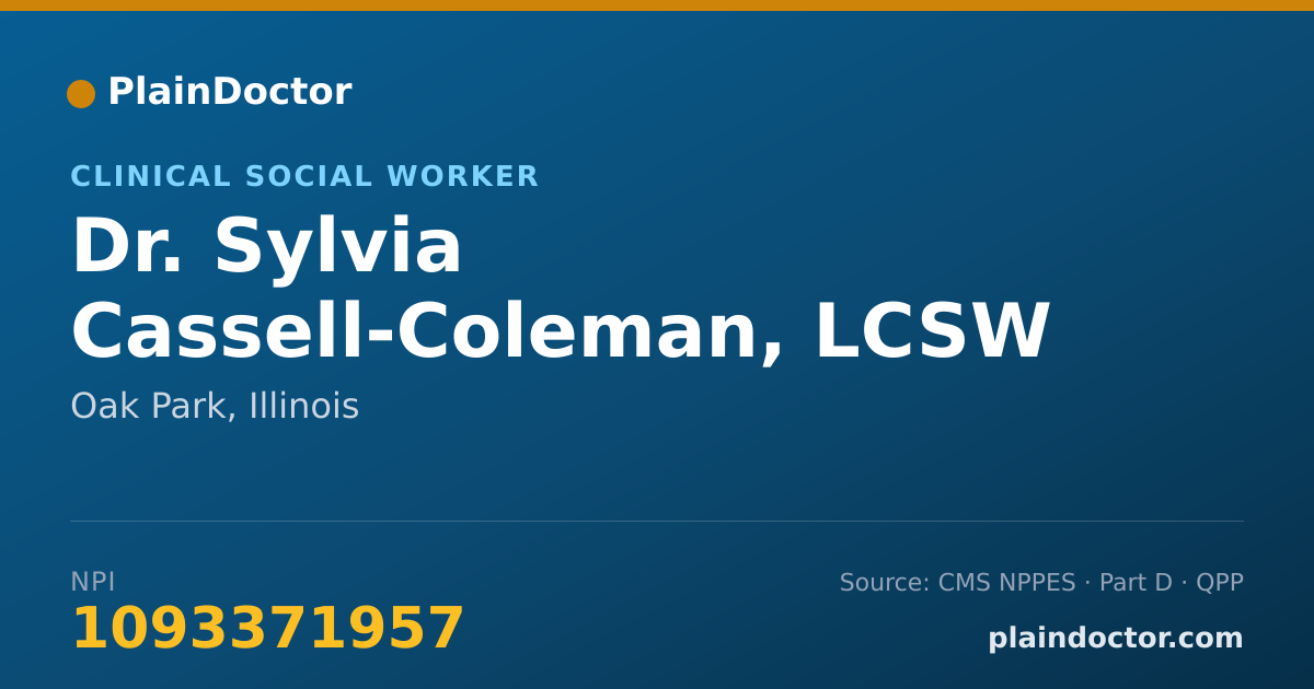 Shareable card for Sylvia Cassell-Coleman, LCSW - Clinical Social Worker, Oak Park, IL