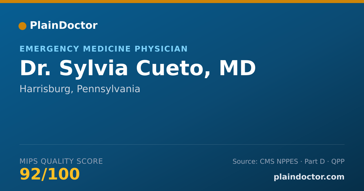 Shareable card for Sylvia Cueto, MD - Emergency Medicine Physician, Harrisburg, PA