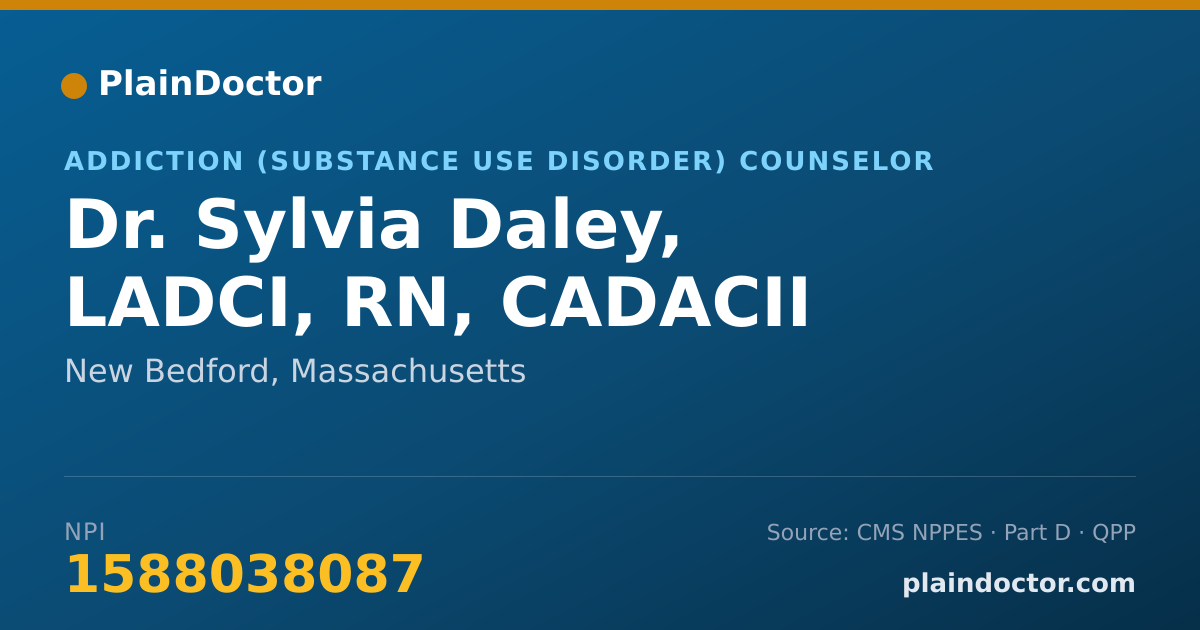Shareable card for Sylvia Daley, LADCI, RN, CADACII - Addiction (Substance Use Disorder) Counselor, New Bedford, MA
