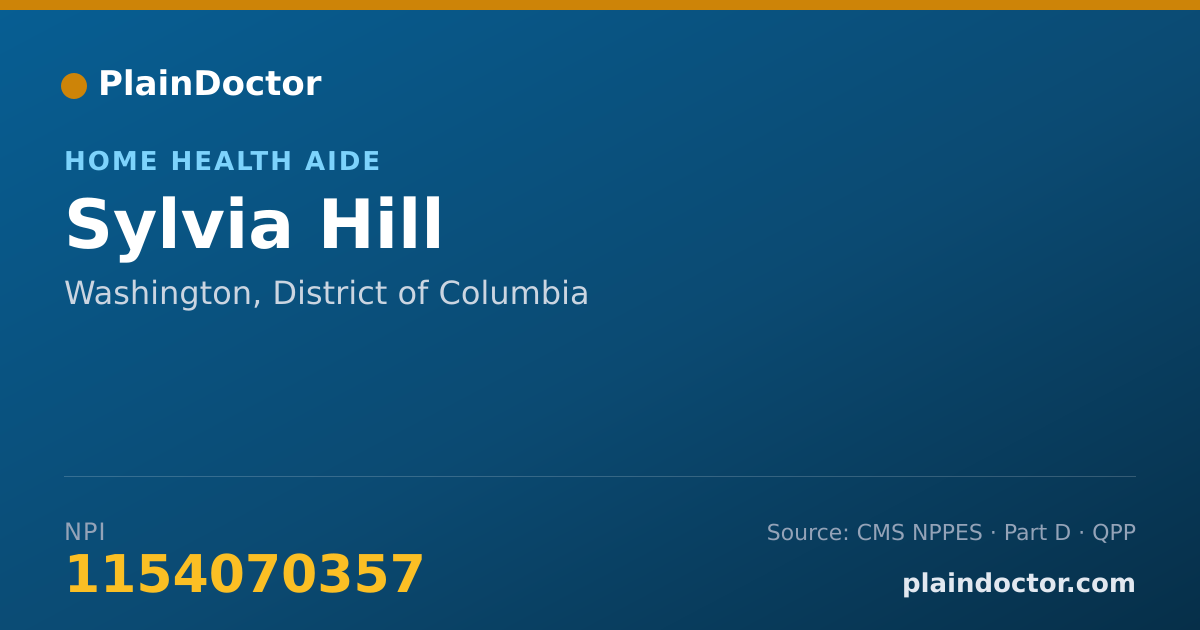 Shareable card for Sylvia Hill - Home Health Aide, Washington, DC