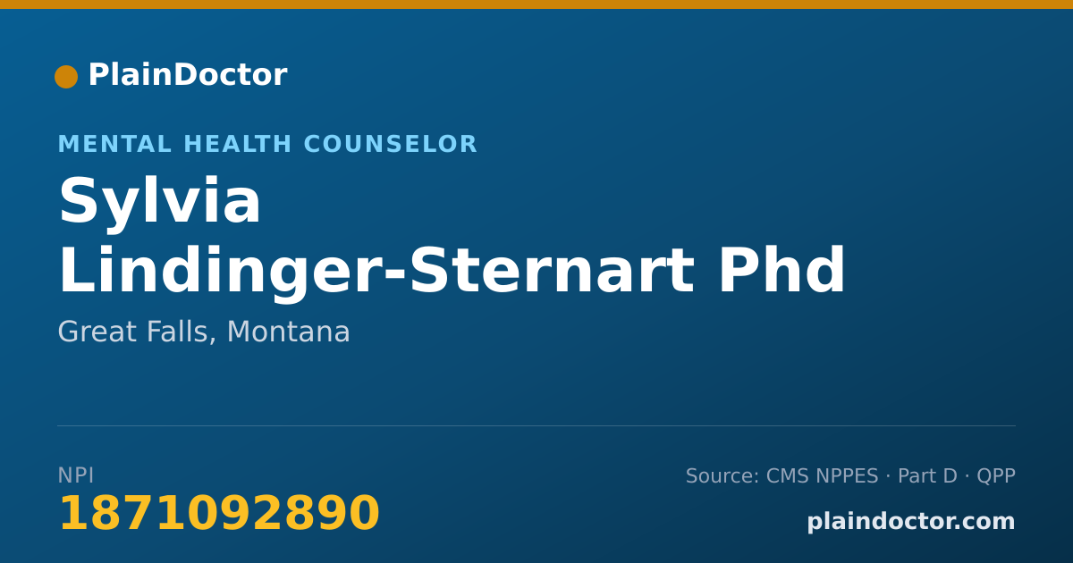 Shareable card for Sylvia Lindinger-Sternart Phd - Mental Health Counselor, Great Falls, MT