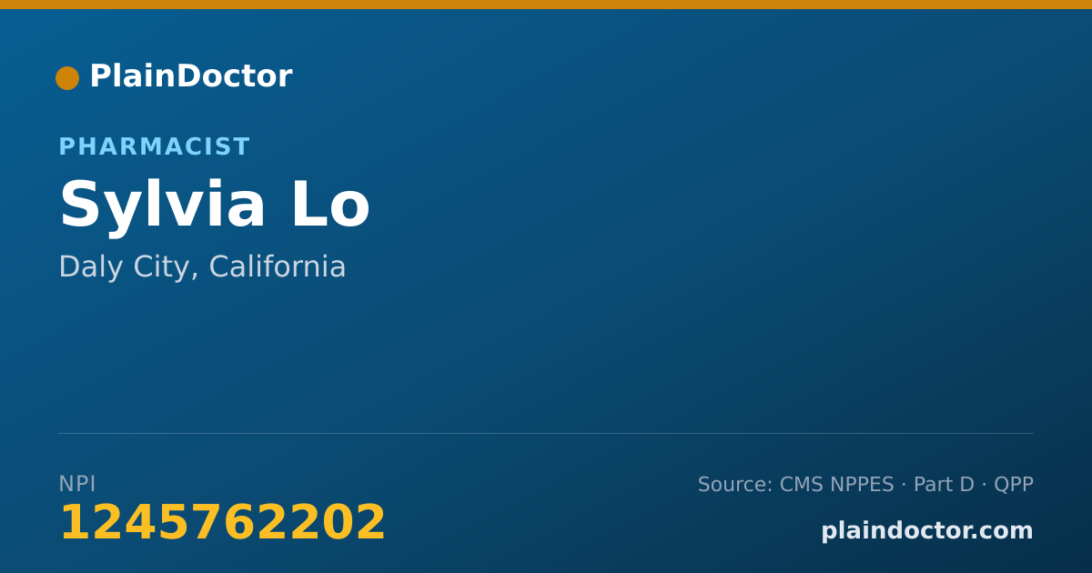 Shareable card for Sylvia Lo - Pharmacist, Daly City, CA
