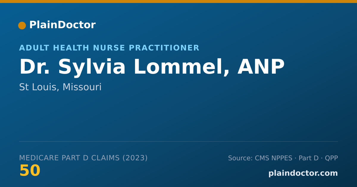 Shareable card for Sylvia Lommel, ANP - Adult Health Nurse Practitioner, St Louis, MO