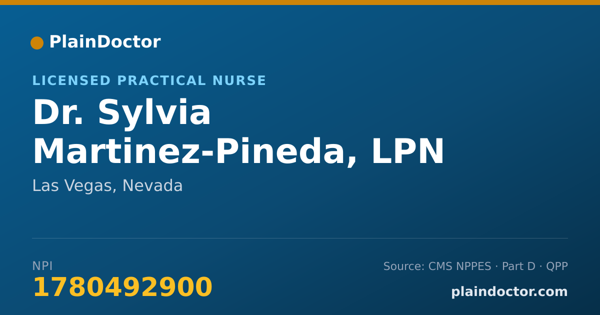 Shareable card for Sylvia Martinez-Pineda, LPN - Licensed Practical Nurse, Las Vegas, NV