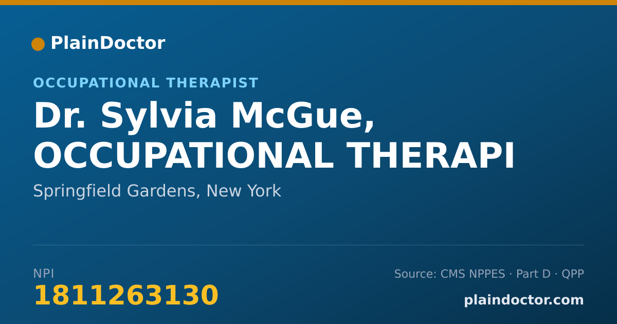 Shareable card for Sylvia McGue, OCCUPATIONAL THERAPI - Occupational Therapist, Springfield Gardens, NY