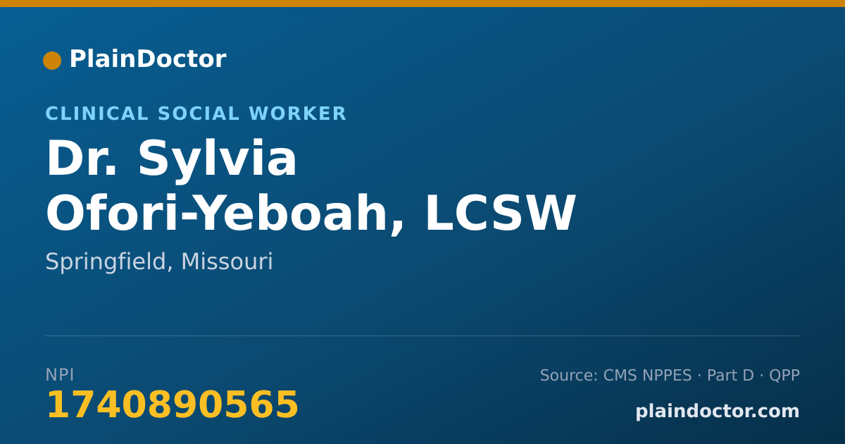 Shareable card for Sylvia Ofori-Yeboah, LCSW - Clinical Social Worker, Springfield, MO