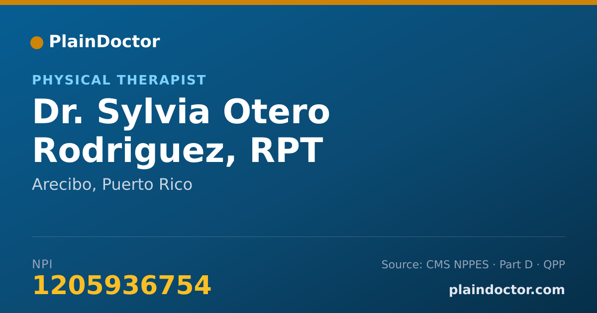 Shareable card for Sylvia Otero Rodriguez, RPT - Physical Therapist, Arecibo, PR